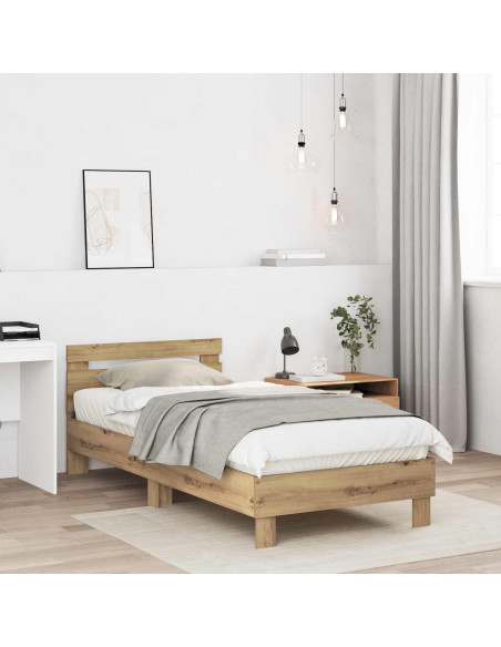 Struttura letto con testata Rovere Artigianale 80 x 200 cm