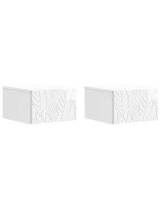 Mobiletto da notte a muro 2 pcs Bianco Lucido 49 x 34,5 x 20 cm