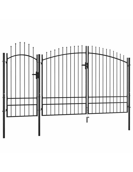 Cancello da Giardino Woerden in acciaio 1,95x4 m Nero