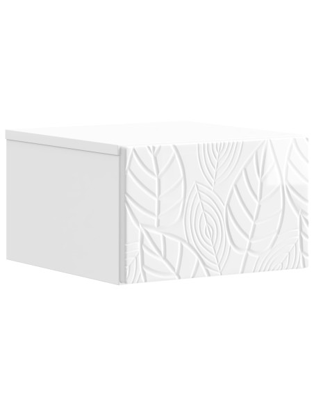 Mobiletto da notte a muro 2 pcs Bianco Lucido 49 x 34,5 x 20 cm