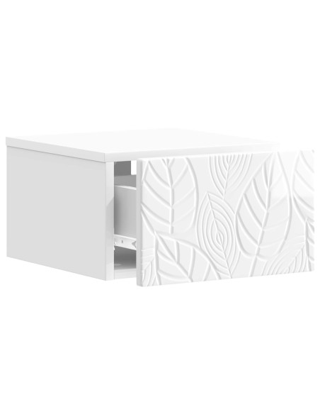 Mobiletto da notte a muro 2 pcs Bianco Lucido 49 x 34,5 x 20 cm