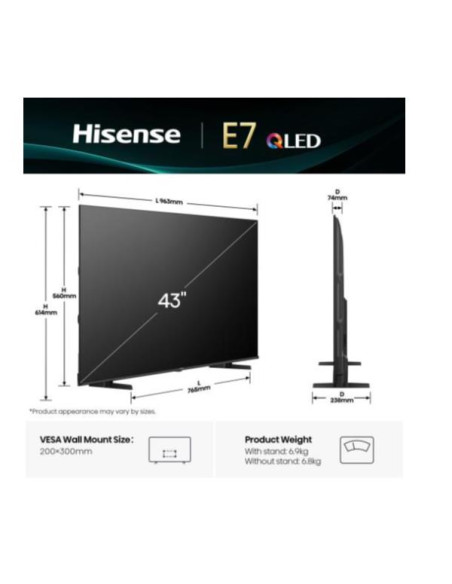 43 E79Q QLED 4K UHD SMART VIDAA U9