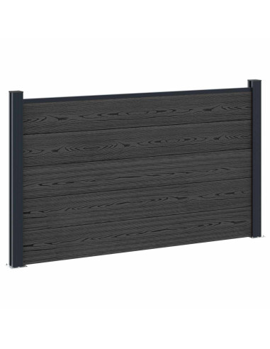 Pannello di Recinzione WPC e Alluminio Nero