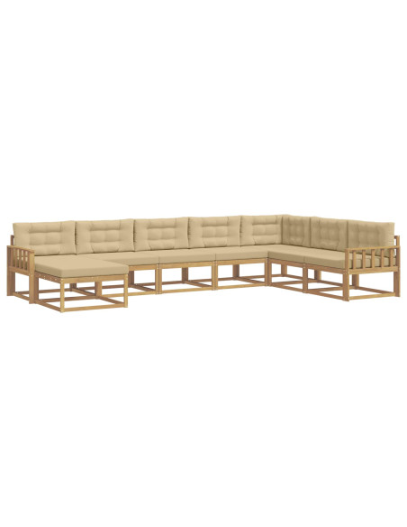 Set di divani da esterno 8 pcs Bianco e Beige