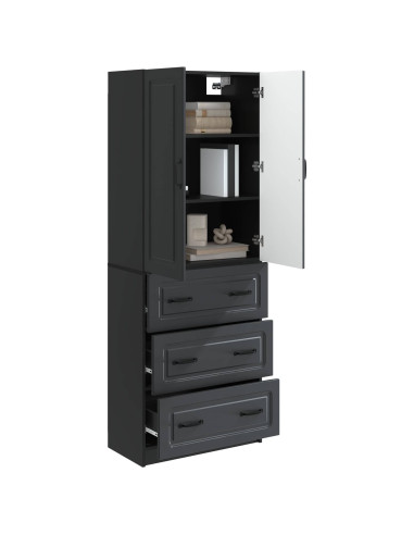 Set di armadi 2 pcs Nero 66 x 34,5 x 87 cm Legno ingegnerizzato