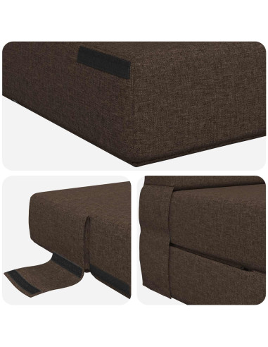 Divano Letto Pieghevole Tortora 70 x 72 x 60 cm Tessuto