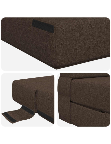 Divano Letto Pieghevole Tortora 70 x 72 x 60 cm Tessuto