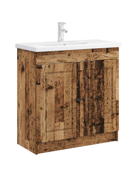 Mobiletto da bagno sotto il lavello Legno antico