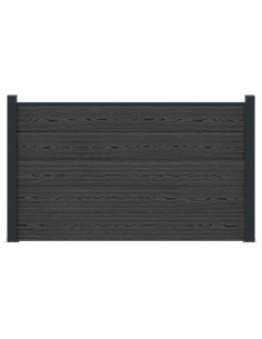 Pannello di Recinzione WPC e Alluminio Nero 2