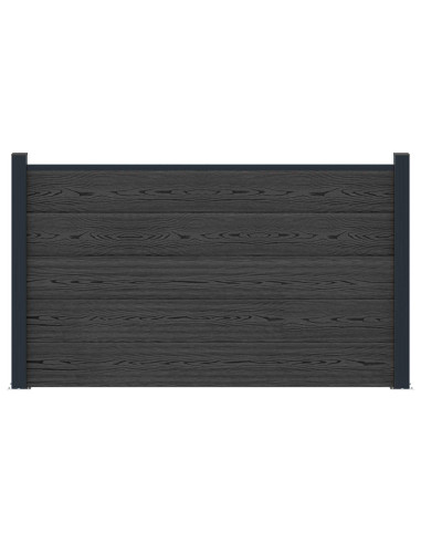 Pannello di Recinzione WPC e Alluminio Nero