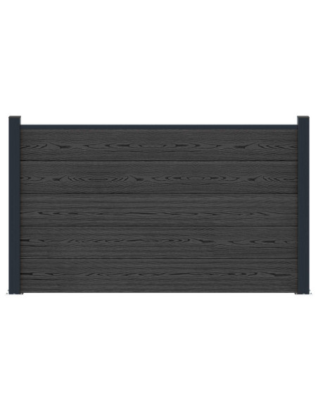 Pannello di Recinzione WPC e Alluminio Nero
