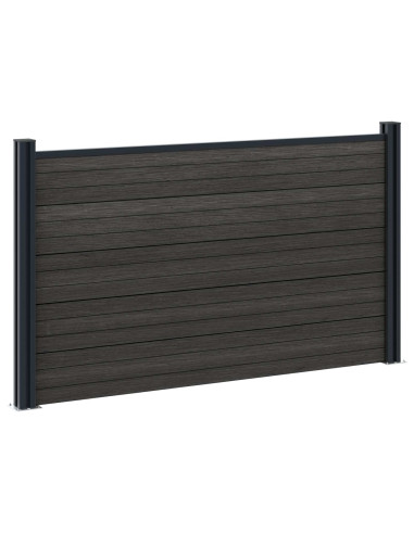 Pannello di Recinzione WPC e Alluminio Nero