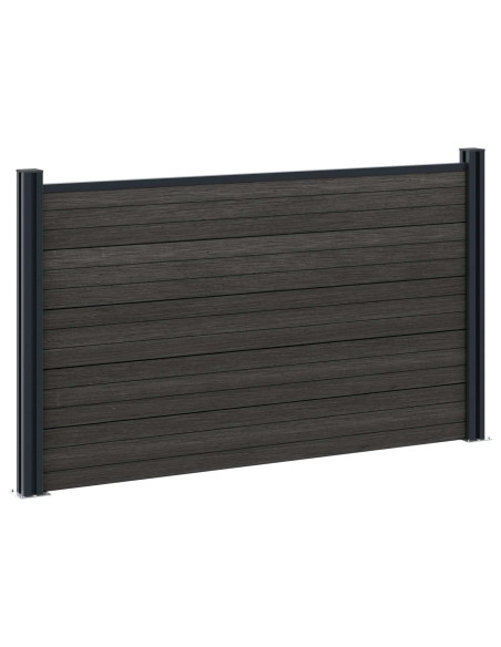 Pannello di Recinzione WPC e Alluminio Nero
