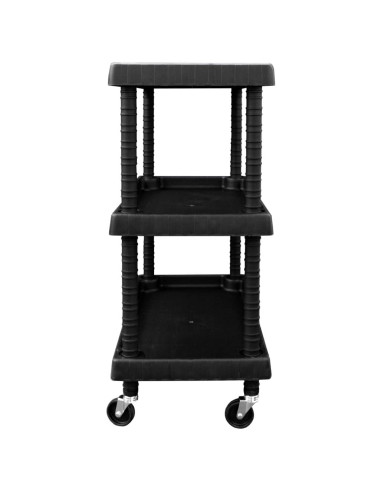 Carrello Attrezzi da Officina a 3 Livelli Nero 75x37,5x92 cm PP