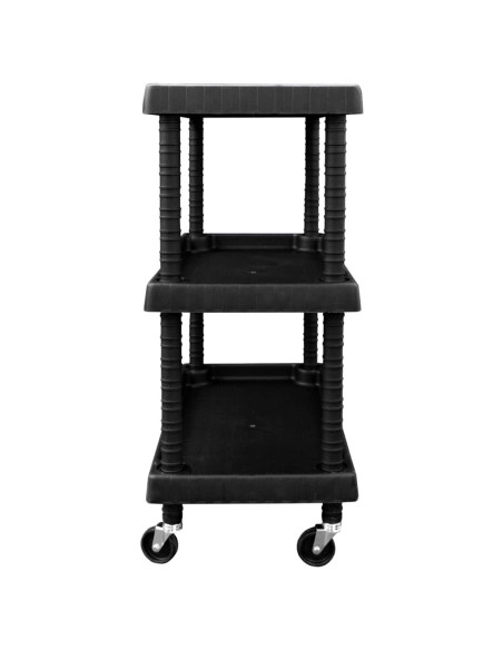 Carrello Attrezzi da Officina a 3 Livelli Nero 75x37,5x92 cm PP