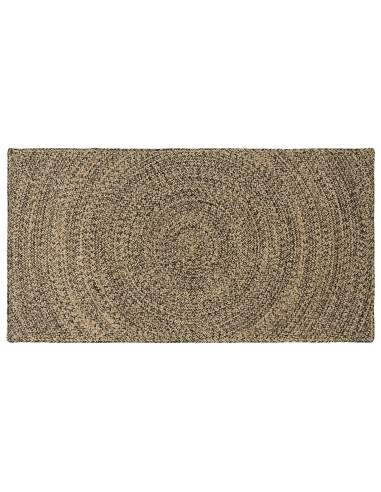 Tappeti per area Naturale e Nero 80 x 150 cm Juta