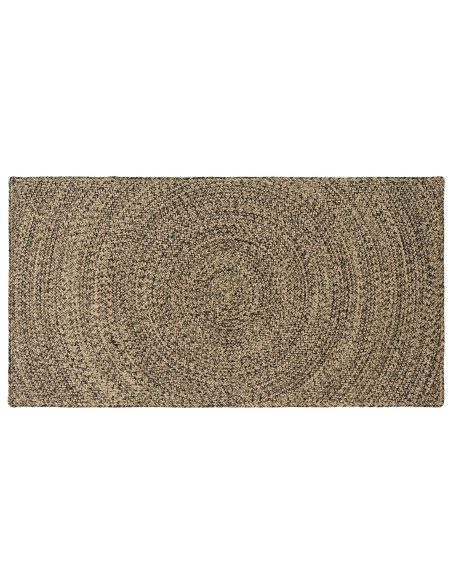 Tappeti per area Naturale e Nero 80 x 150 cm Juta