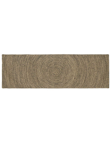 Tappeti per area Naturale e Nero 80 x 250 cm Juta