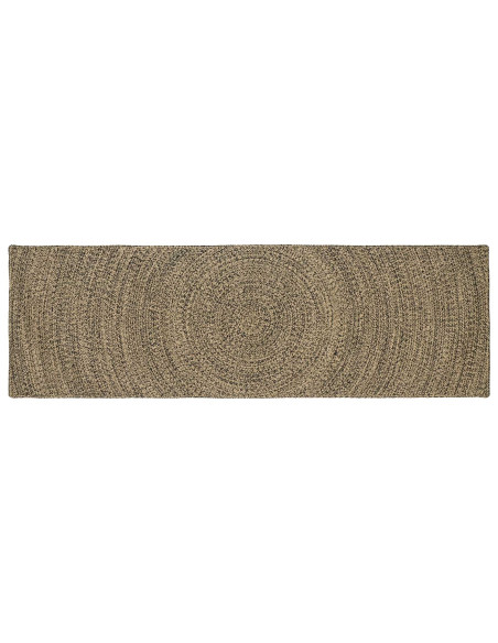 Tappeti per area Naturale e Nero 80 x 300 cm Juta