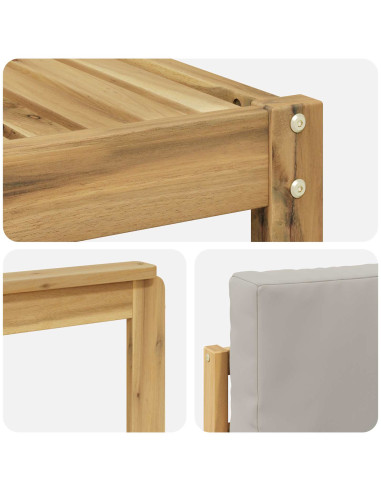 Set di divani da esterno 5 pcs Bianco e Grigio Chiaro