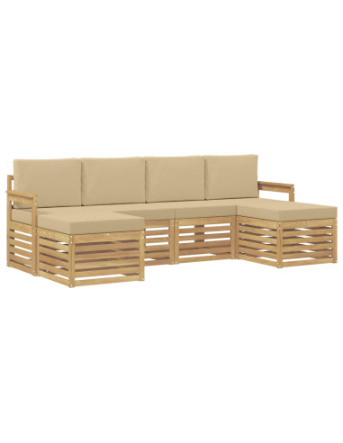 Set di divani da esterno 5 pcs Bianco e Beige