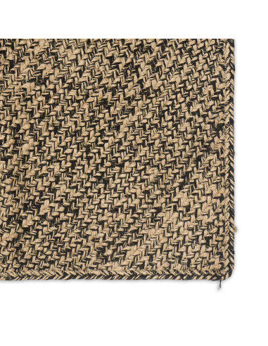 Tappeti per area Naturale e Nero 80 x 200 cm Juta