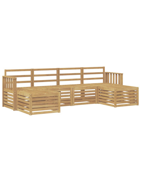 Set di divani da esterno 5 pcs Bianco 249 x 122,5 x 73 cm