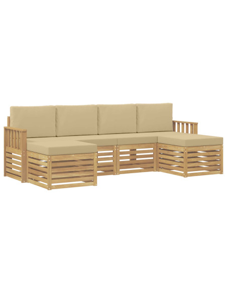 Set di divani da esterno 5 pcs Bianco e Beige