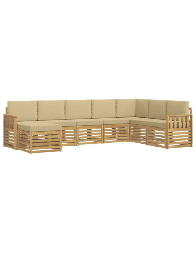 Set di divani da esterno 6 pcs Bianco e Beige