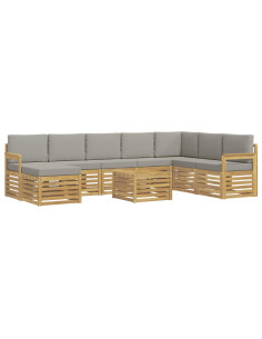 Set di divani da esterno 7 pcs Bianco e Grigio Chiaro 2
