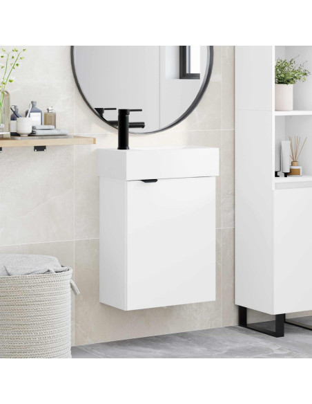 Mobile bagno con rubinetto Bianco 45,5 x 22,5 x 84 cm