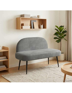 Panchina imbottita con schienale Grigio scuro 110 x 60 x 76 cm