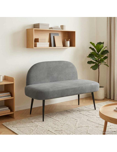 Panchina imbottita con schienale Grigio scuro 110 x 60 x 76 cm