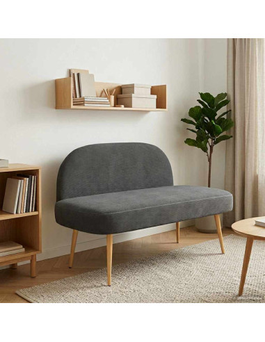 Panchina imbottita con schienale Grigio scuro 110 x 60 x 76 cm
