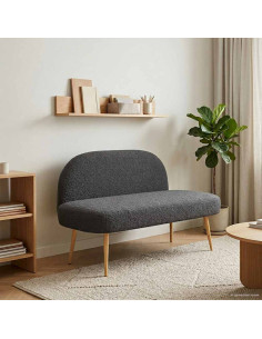 Panchina imbottita con schienale Grigio scuro 110 x 60 x 76 cm