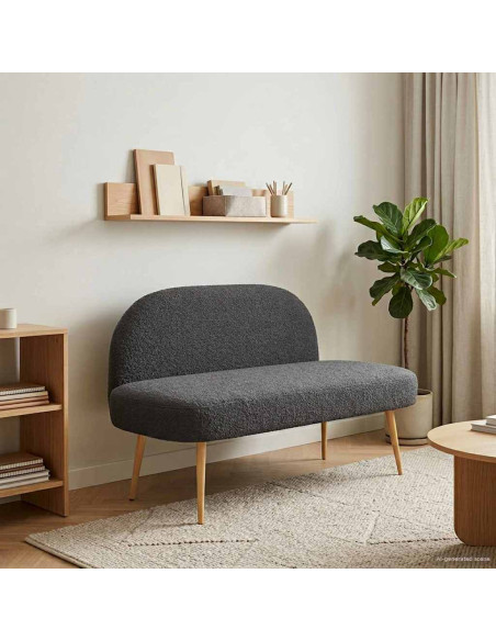 Panchina imbottita con schienale Grigio scuro 110 x 60 x 76 cm