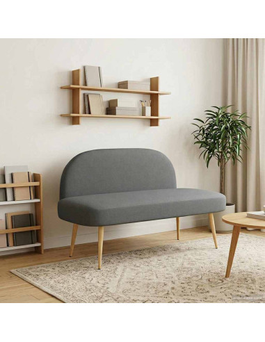 Panchina imbottita con schienale Grigio scuro 110 x 60 x 76 cm