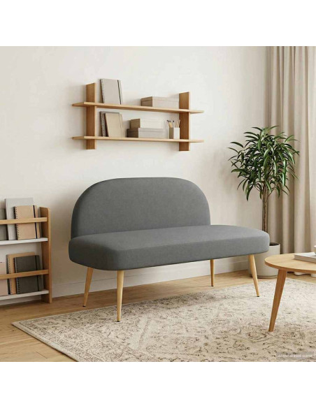 Panchina imbottita con schienale Grigio scuro 110 x 60 x 76 cm