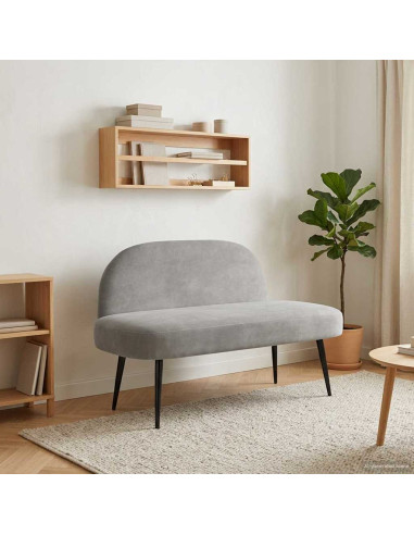 Panchina imbottita con schienale Grigio chiaro 110 x 60 x 76 cm