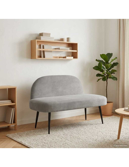 Panchina imbottita con schienale Grigio chiaro 110 x 60 x 76 cm
