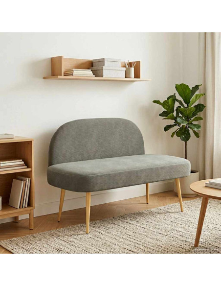 Panchina imbottita con schienale Grigio chiaro 110 x 60 x 76 cm
