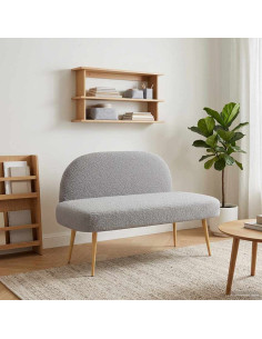 Panchina imbottita con schienale Grigio chiaro 110 x 60 x 76 cm