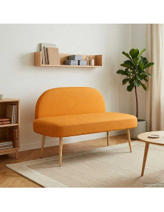 Panchina imbottita con schienale Giallo scuro 110 x 60 x 76 cm