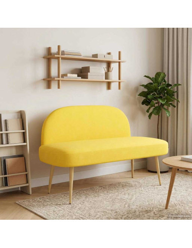 Panchina imbottita con schienale Giallo chiaro 110 x 60 x 76 cm
