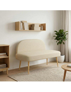 Panchina imbottita con schienale Crema 110 x 60 x 76 cm