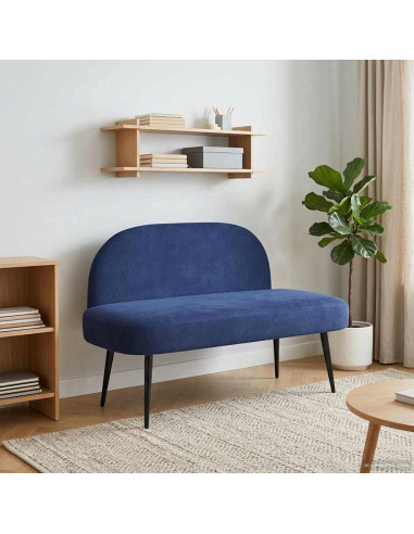 Panchina imbottita con schienale Blu Polizia 110 x 60 x 76 cm