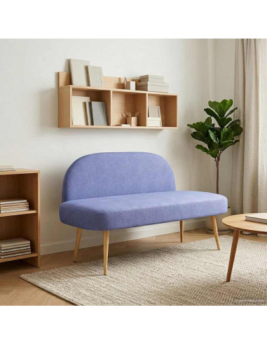 Panchina imbottita con schienale Blu Jeans 110 x 60 x 76 cm