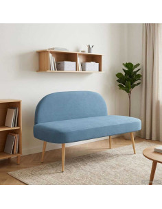 Panchina imbottita con schienale Blu 110 x 60 x 76 cm