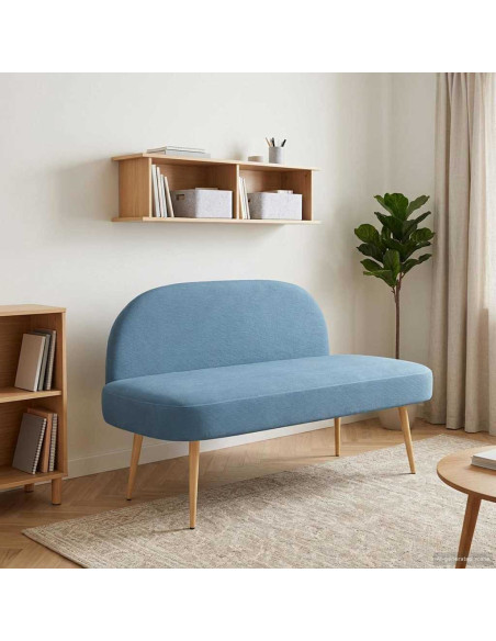 Panchina imbottita con schienale Blu 110 x 60 x 76 cm
