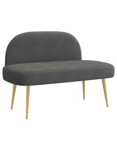 Panchina imbottita con schienale Grigio scuro 110 x 60 x 76 cm 2